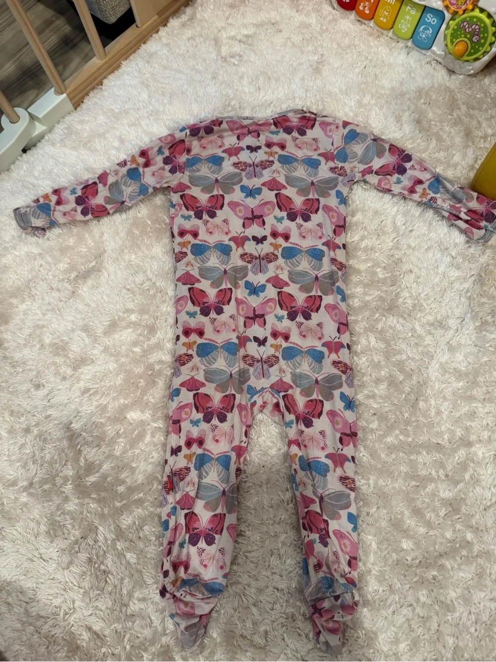Magnetic Me Footie - Butterfly Print Pink